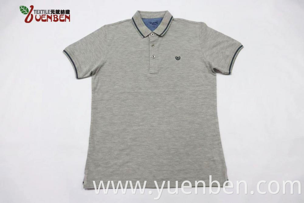 100%Cotton Jacquard Fabric With Jacquard Collar Men Shirt